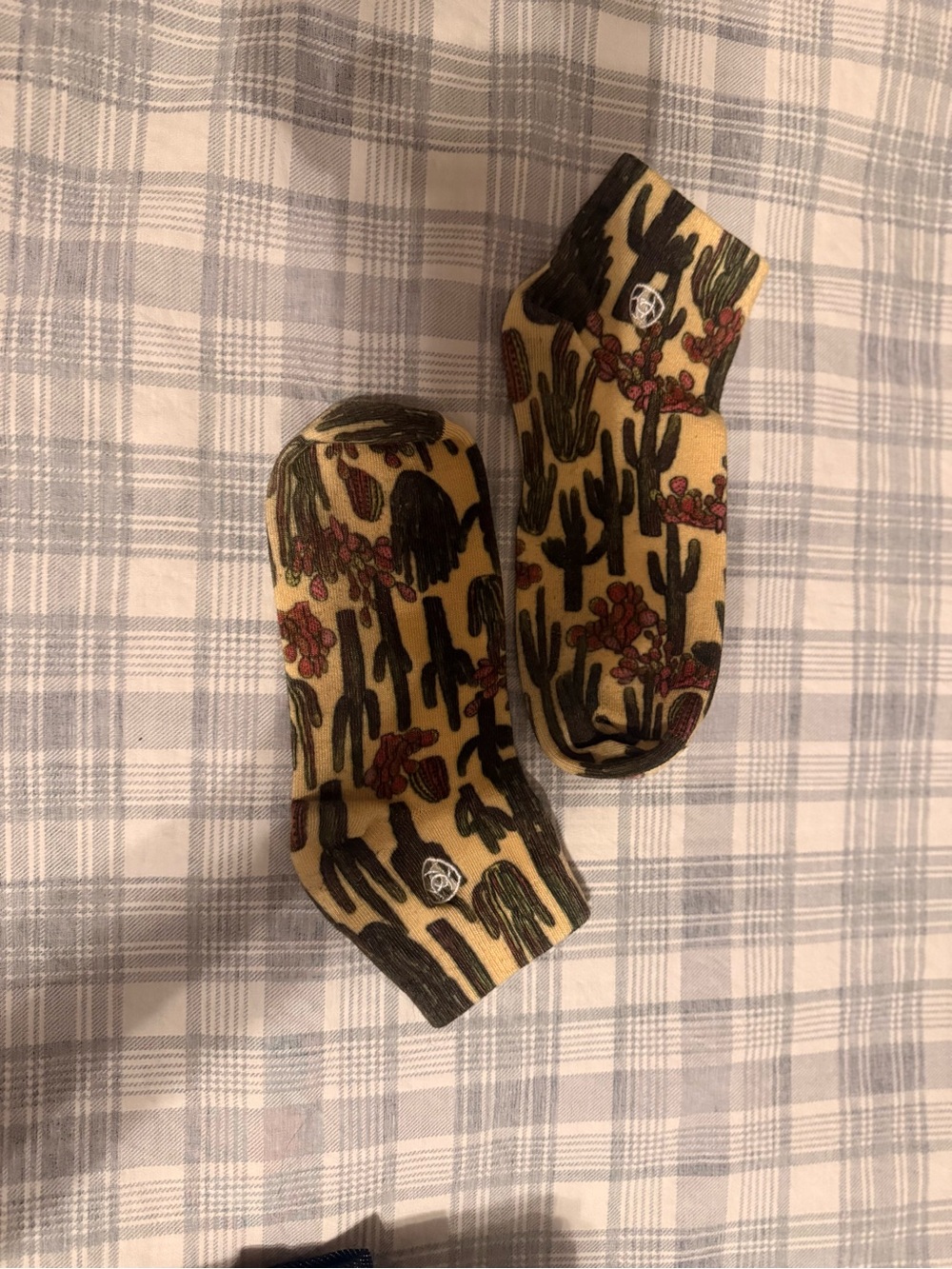 Ariat Yellow Cactus Print Womens No-Show Socks